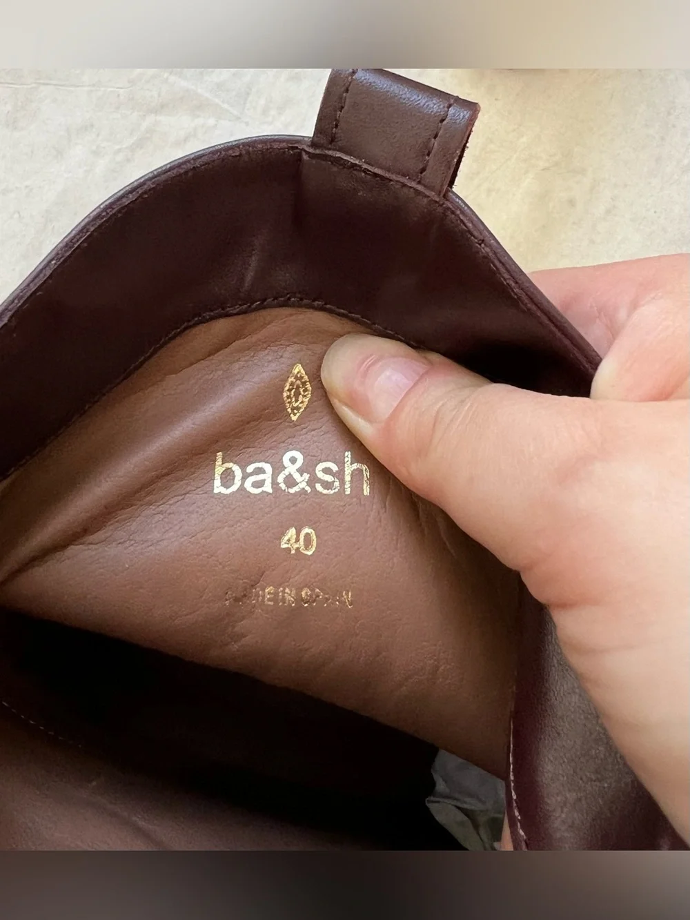 Ba&sh Christina Burgundy Leather Ankle Boots Shoes EU 39 US 9 Platform Wedge